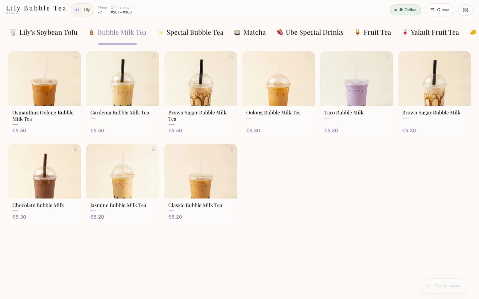 Lily's Bubble Tea & Coffee — Hokimi POS